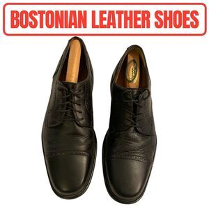 Bostonian Strada Oxford Black Leather Dress Shoes Men’s Size 11 Made in Italy